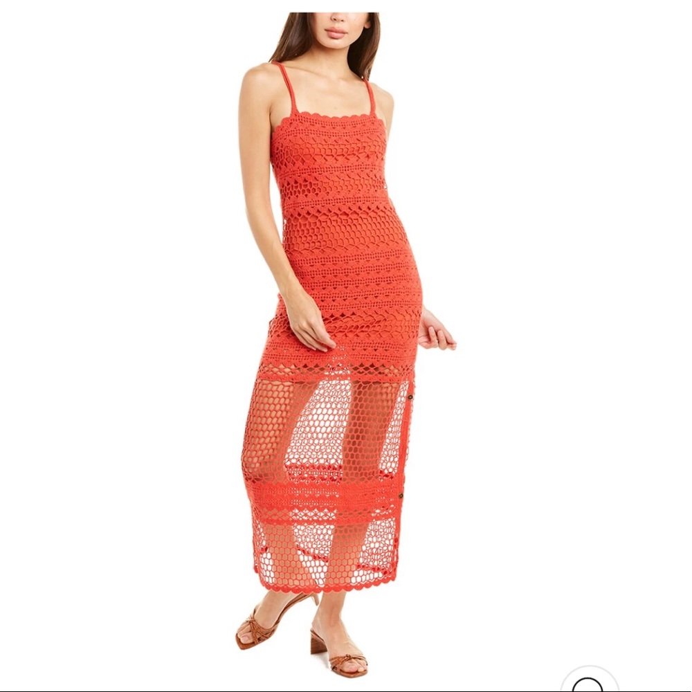 Suboo Stella Crochet Maxi Red Dress Sz M NWT